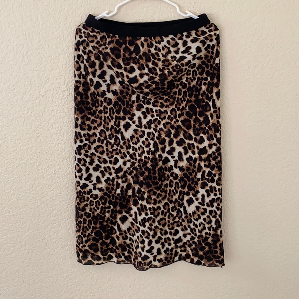 HASHTTAG Women’s Leopard Print Midi Skirt Size M EUC